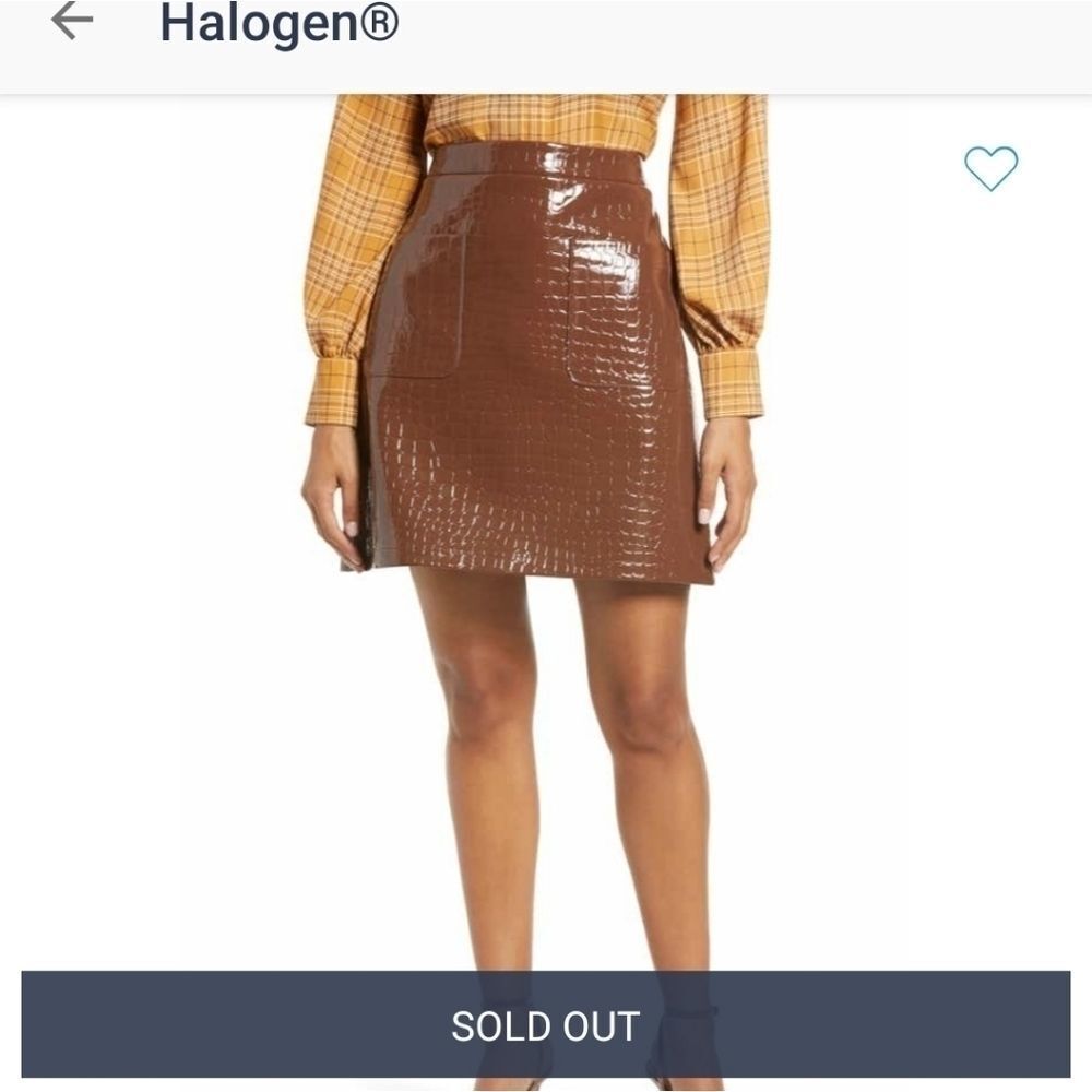 HALOGEN x Atlantic-Pacific Croc Embossed Skirt - Picture 10 of 10